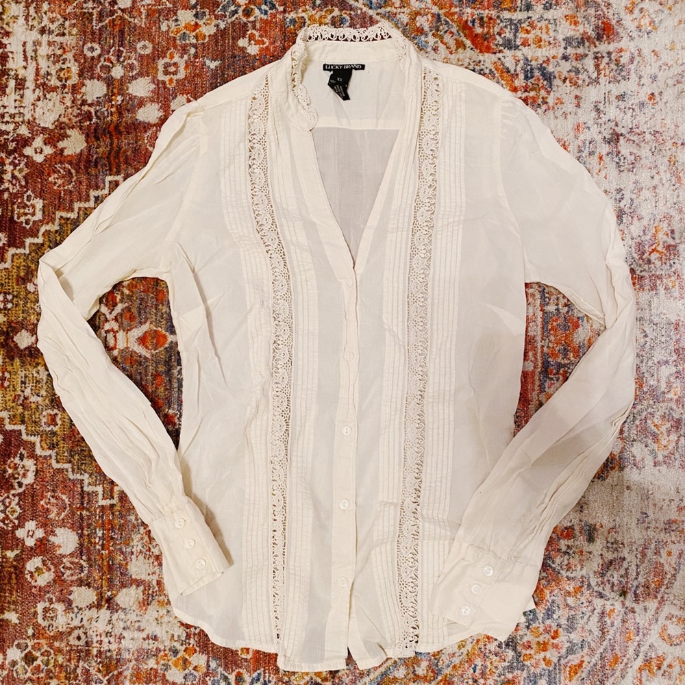 Lucky Brand button-down peasant blouse